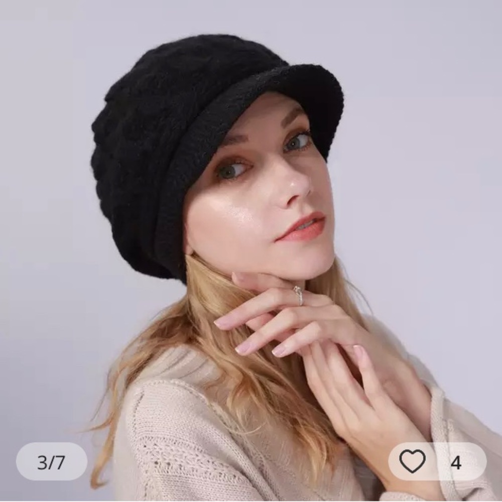 High Quality Wool Women's Winter Warm Slouchy Cable Knit Beanie Skull Beret Hat